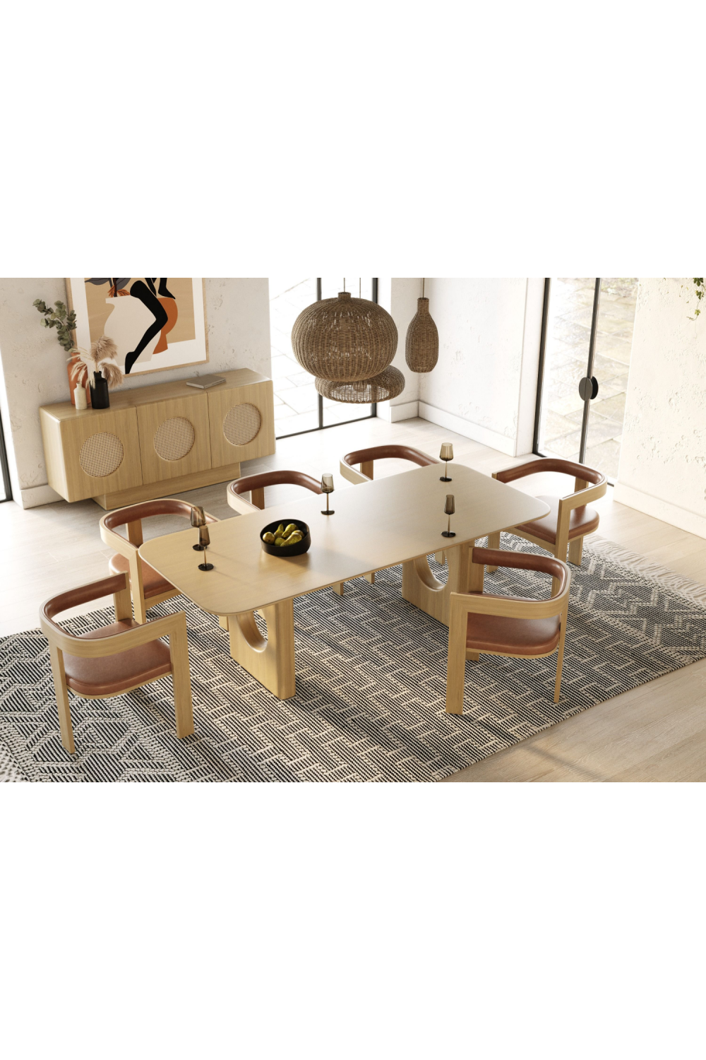 White Oak Veneer Dining Table | OROA Modern Oshana | Oroa.com