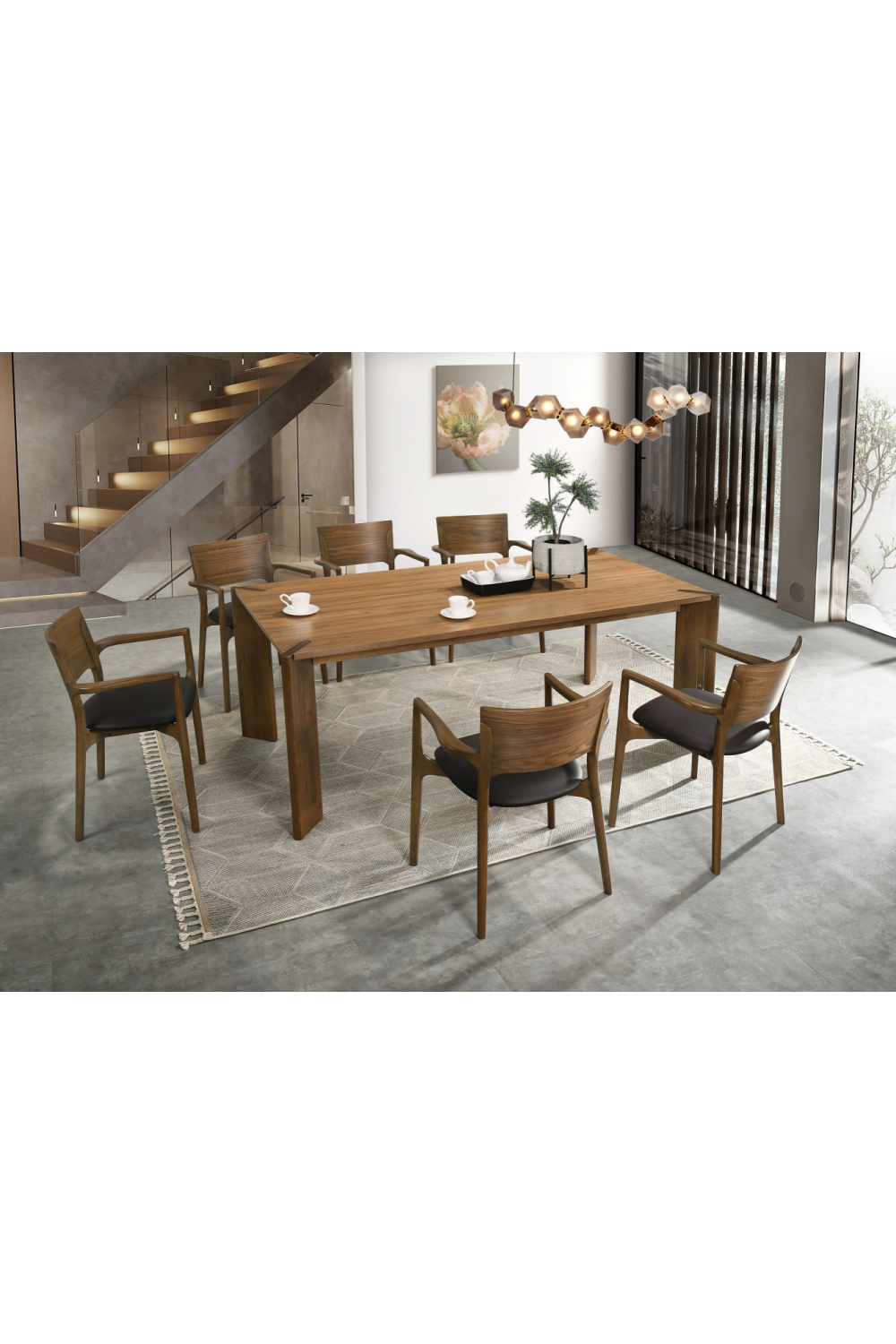 Walnut Rectangular Dining Table | OROA Modern Edelman | Oroa.com