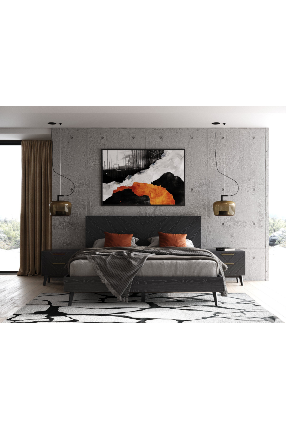 Gray Ash 2-Drawer Nightstand | Oroa.com