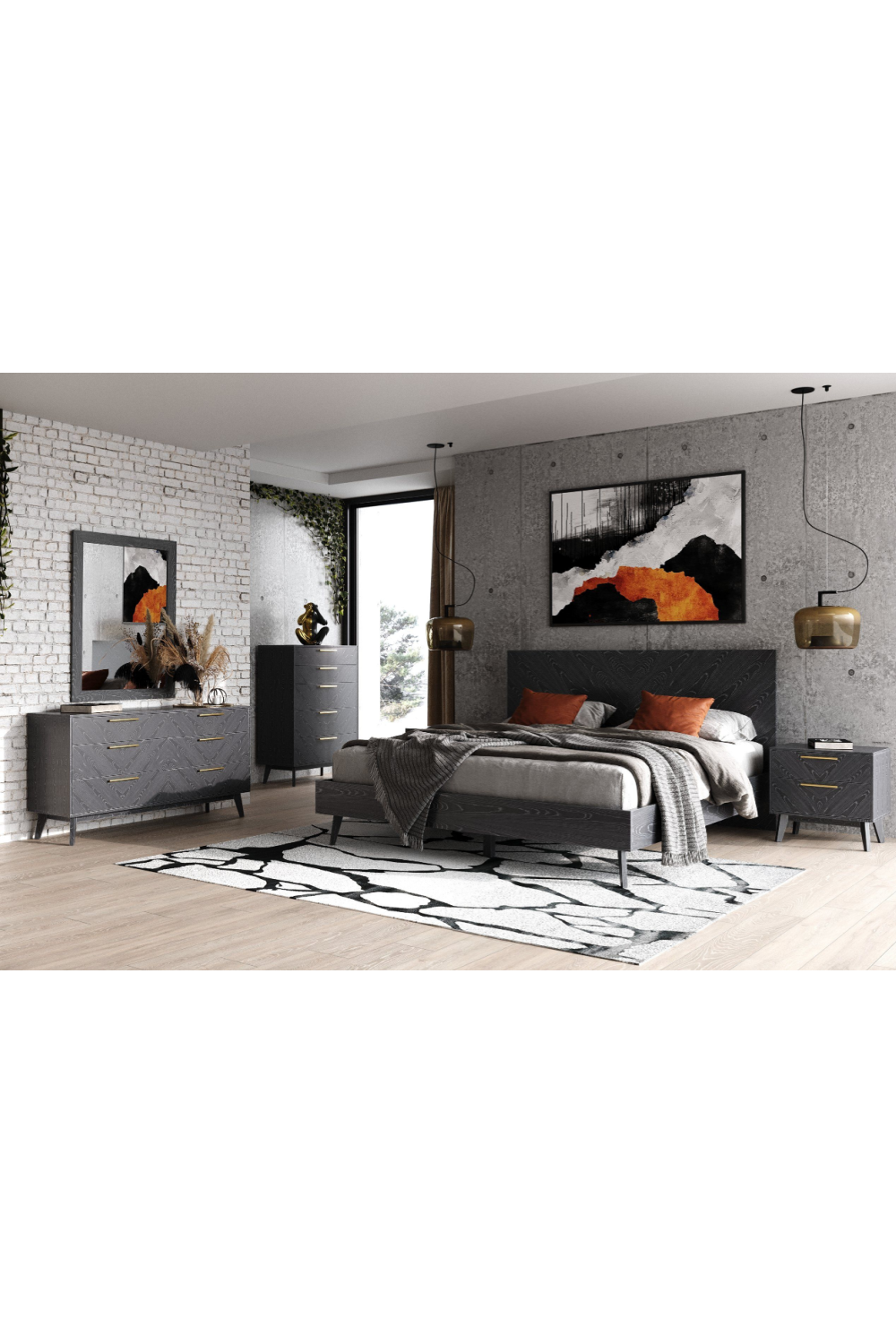Gray Ash 2-Drawer Nightstand | Oroa.com