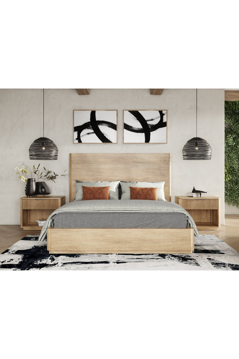 Reeded Wood 1-Drawer Nightstand | Oroa.com