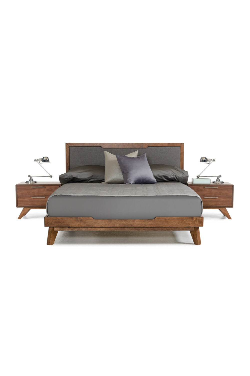2-Drawer Walnut Nightstand | Oroa.com