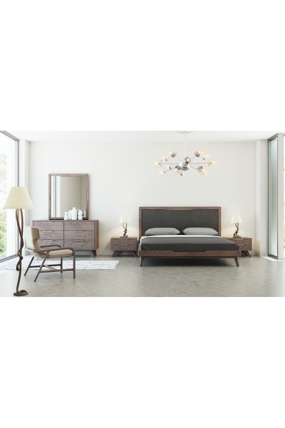2-Drawer Walnut Nightstand | Oroa.com