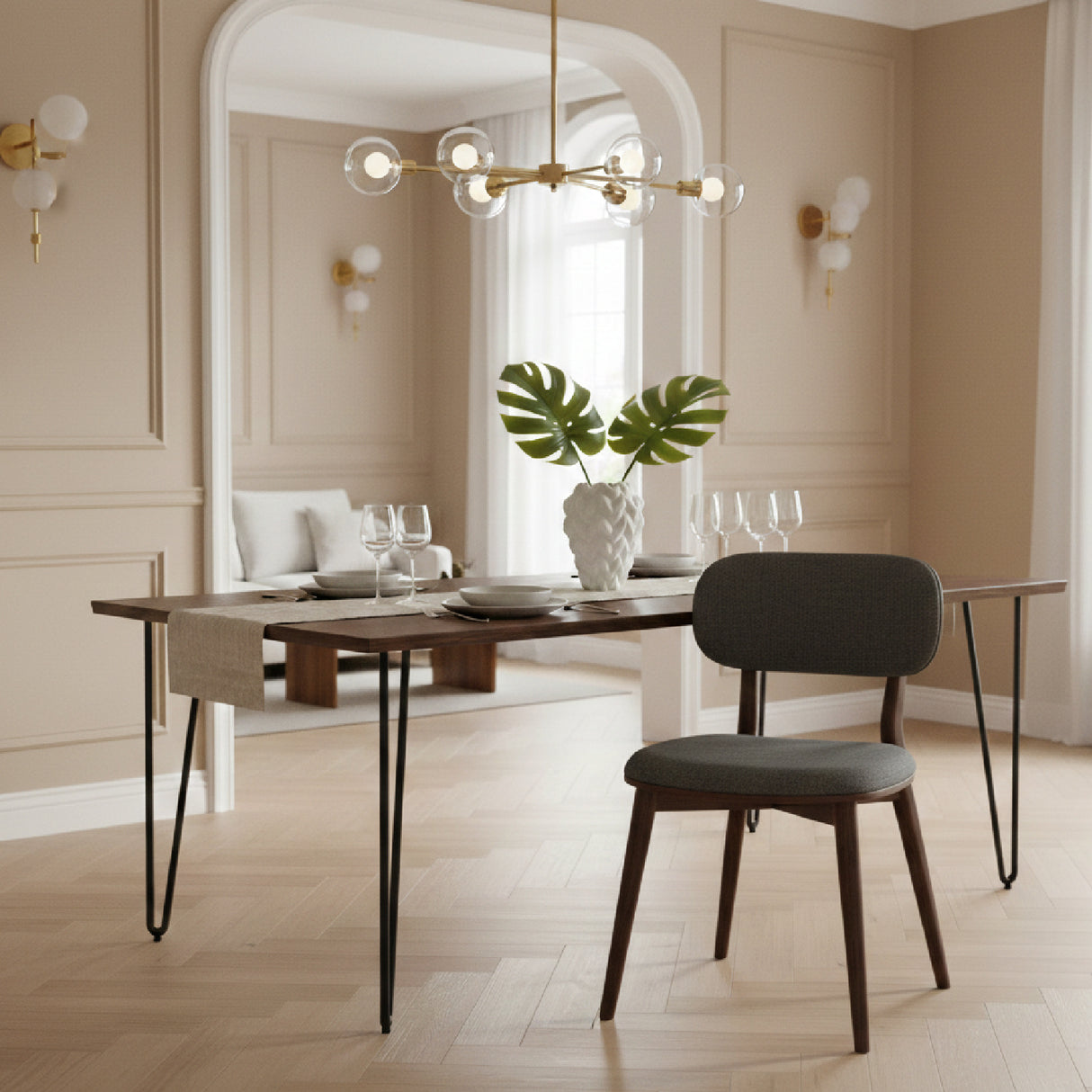 Gray Padded Dining Chairs (2) | Oroa.com