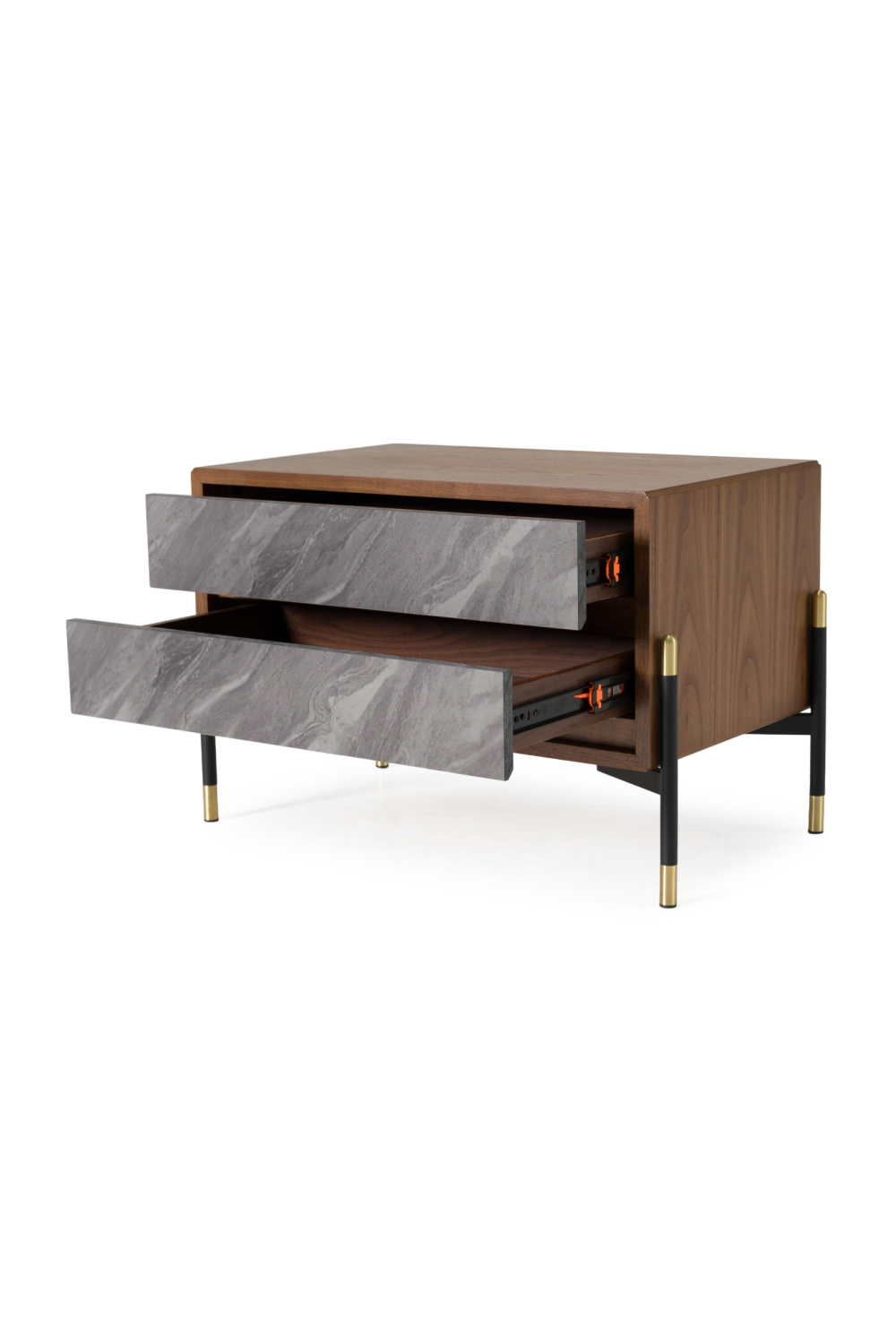 Volcanic Slate 2-Drawer Nightstand | Oroa.com