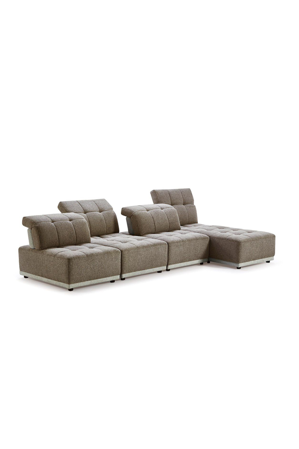 Brown Tufted Modular Sectional Sofa | OROA Modern Ekron | Oroa.com