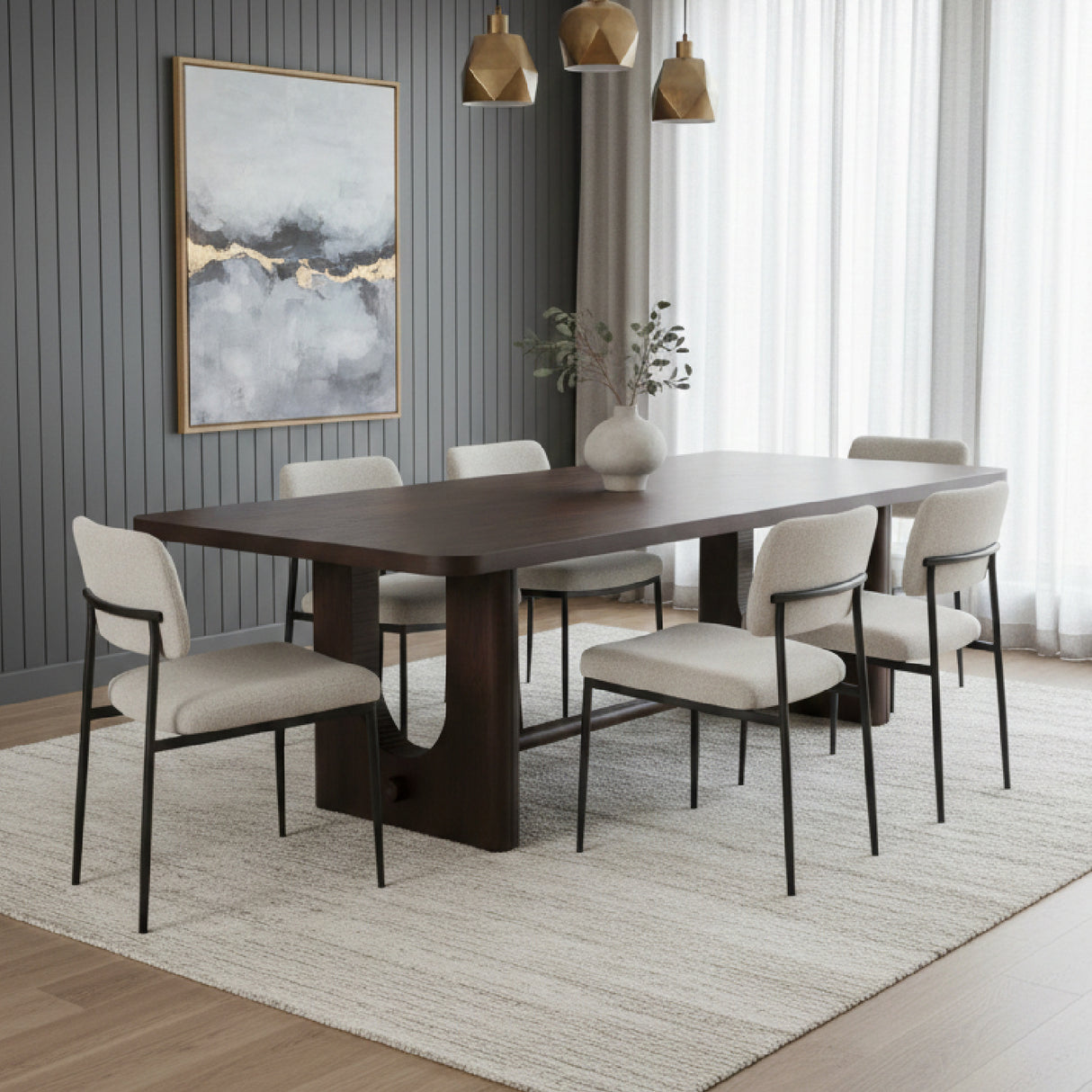 Trestle Base Oak Dining Table | Oroa.com