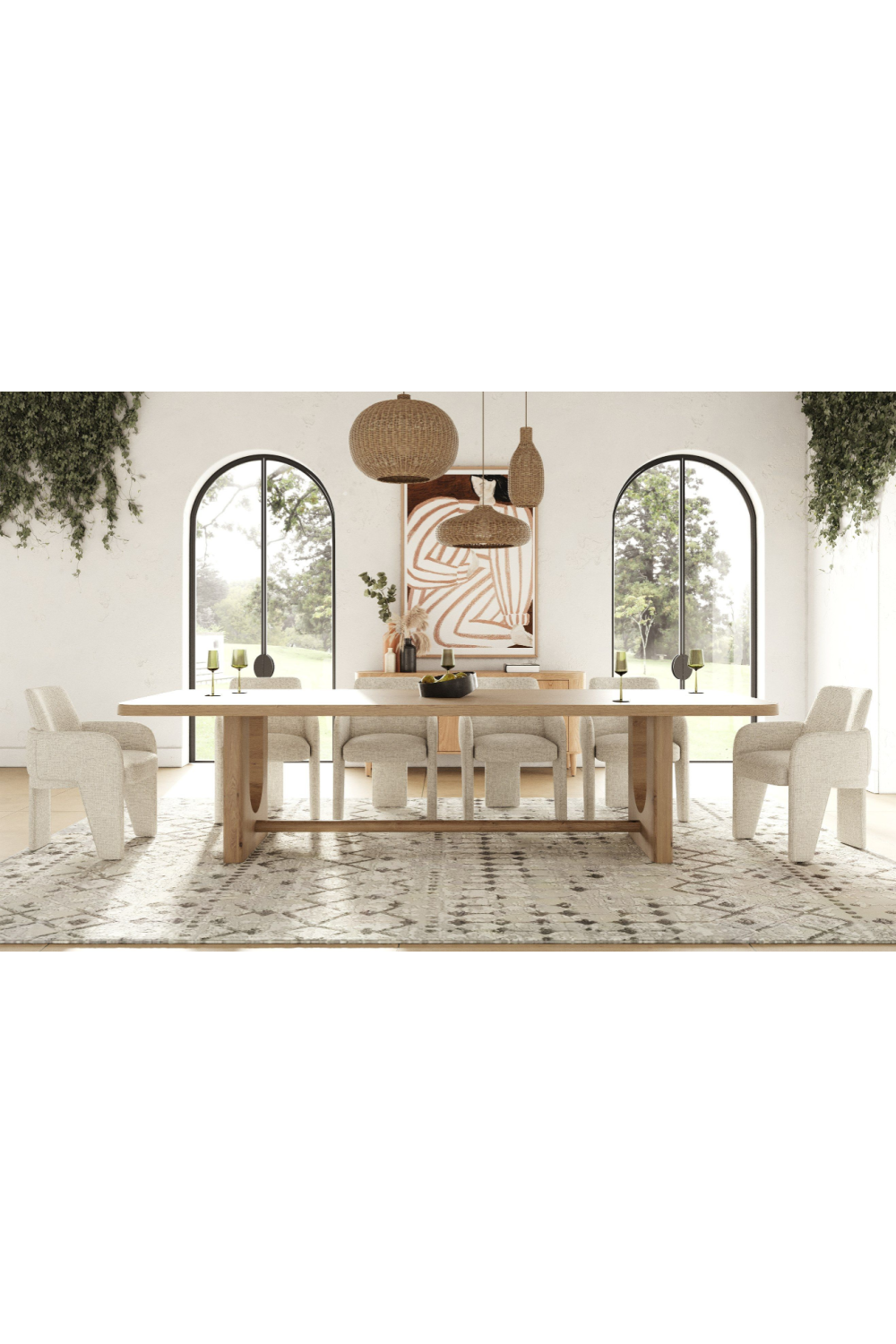 Trestle Base Oak Dining Table | Oroa.com