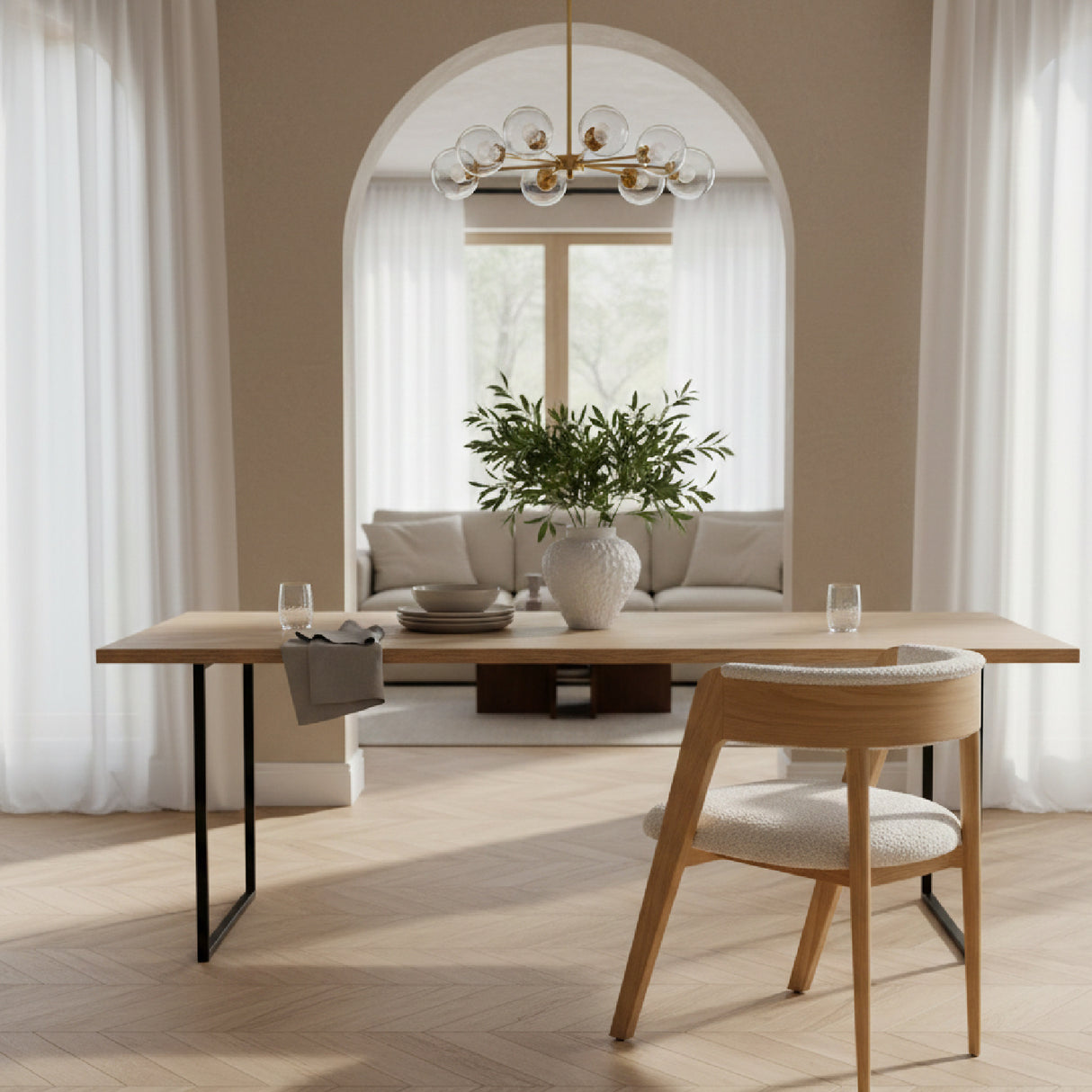 Rounded-Back Walnut Dining Chairs (2) | Oroa.com