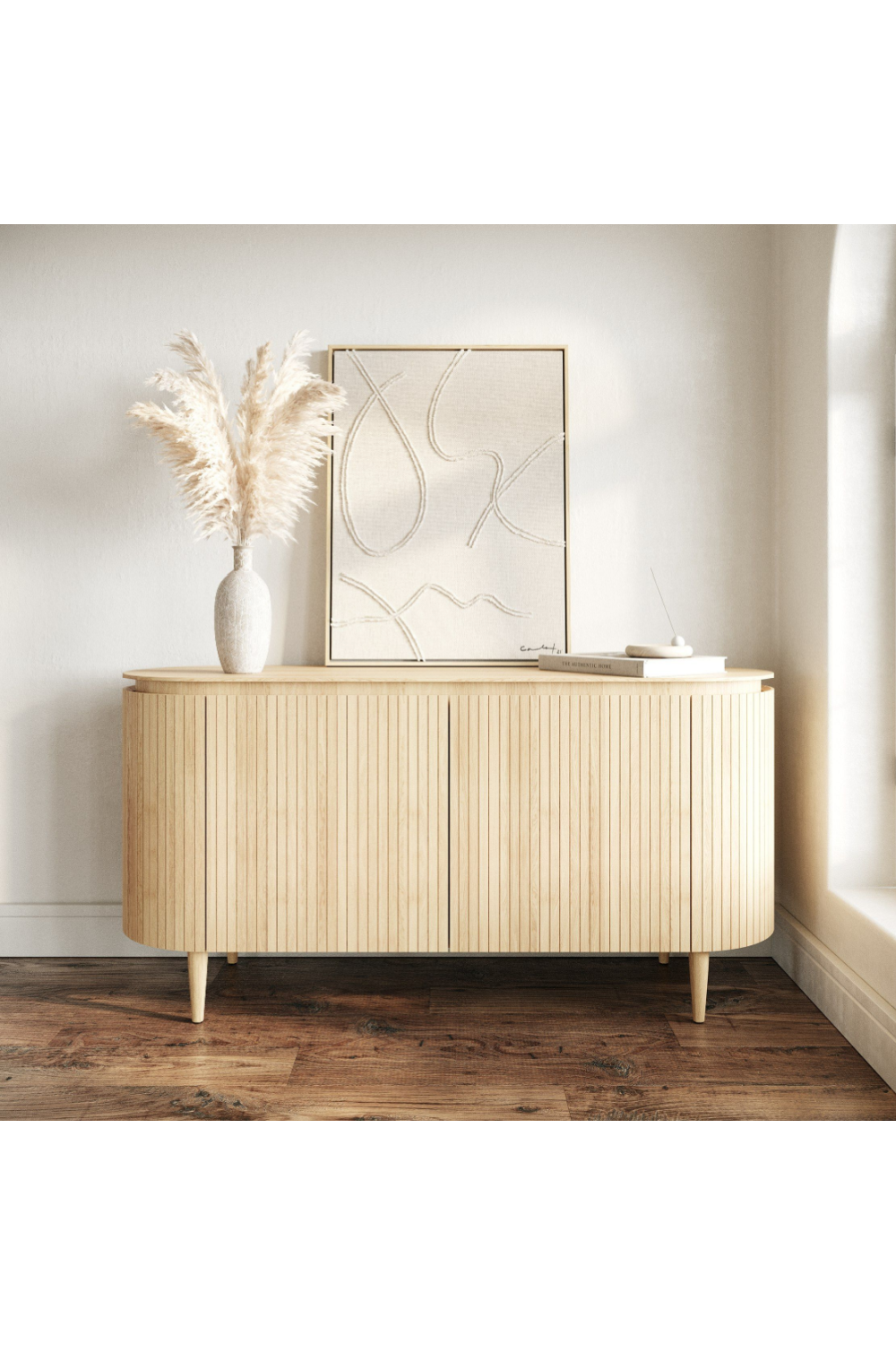 Oak 4-Door Oval Sideboard | Oroa.com