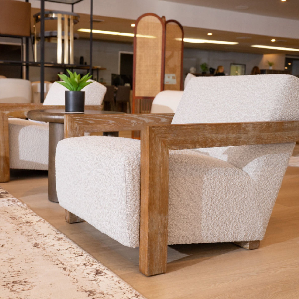 Oak-Framed Upholstered Lounge Chair | Oroa.com