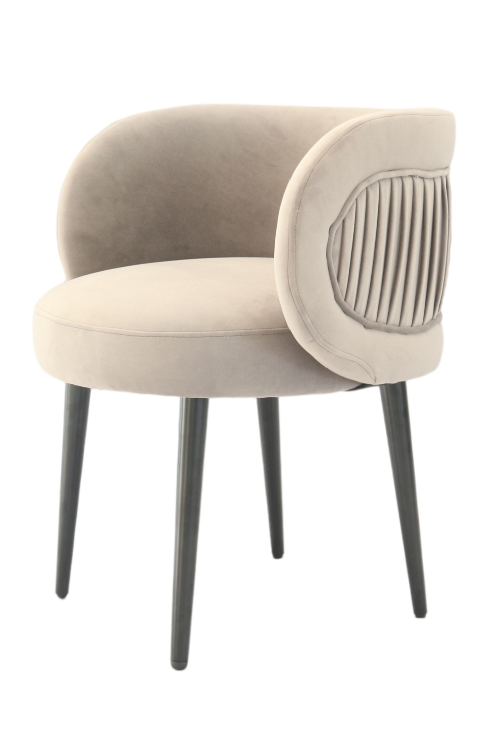 Gray Velvet Pleated-Back Accent Chair | Oroa.com