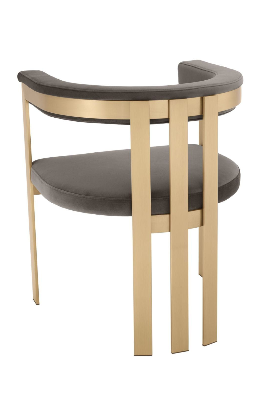 Curved Gray Velvet Accent Chair | Oroa.com