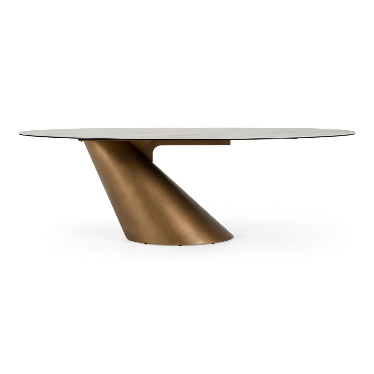 Modern European furniture - Brushed Brass Tilted Dining Table - www.oroa.com | Oroa.com