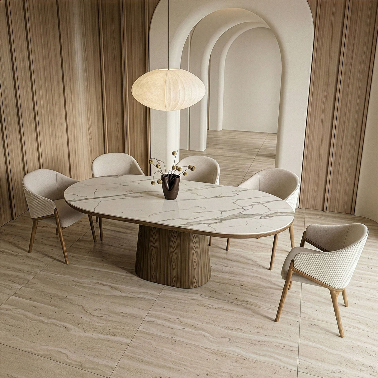 Modern European furniture - Oval White Ceramic Dining Table - www.oroa.com | Oroa.com