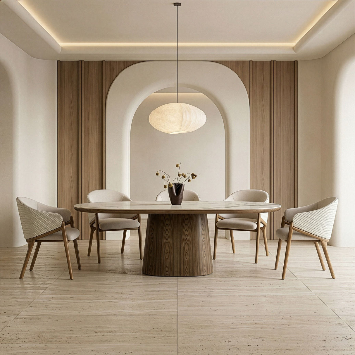 Modern European furniture - Oval White Ceramic Dining Table - www.oroa.com | Oroa.com