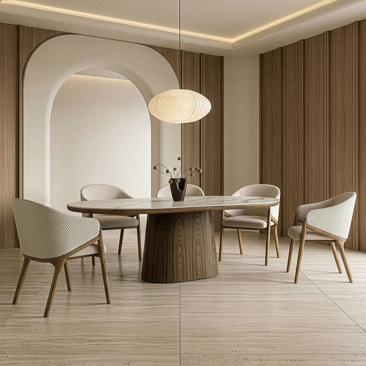 Modern European furniture - Oval White Ceramic Dining Table - www.oroa.com | Oroa.com