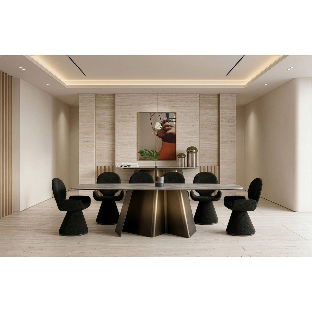 Modern European furniture - Brushed Bronze Dining Table - www.oroa.com | Oroa.com