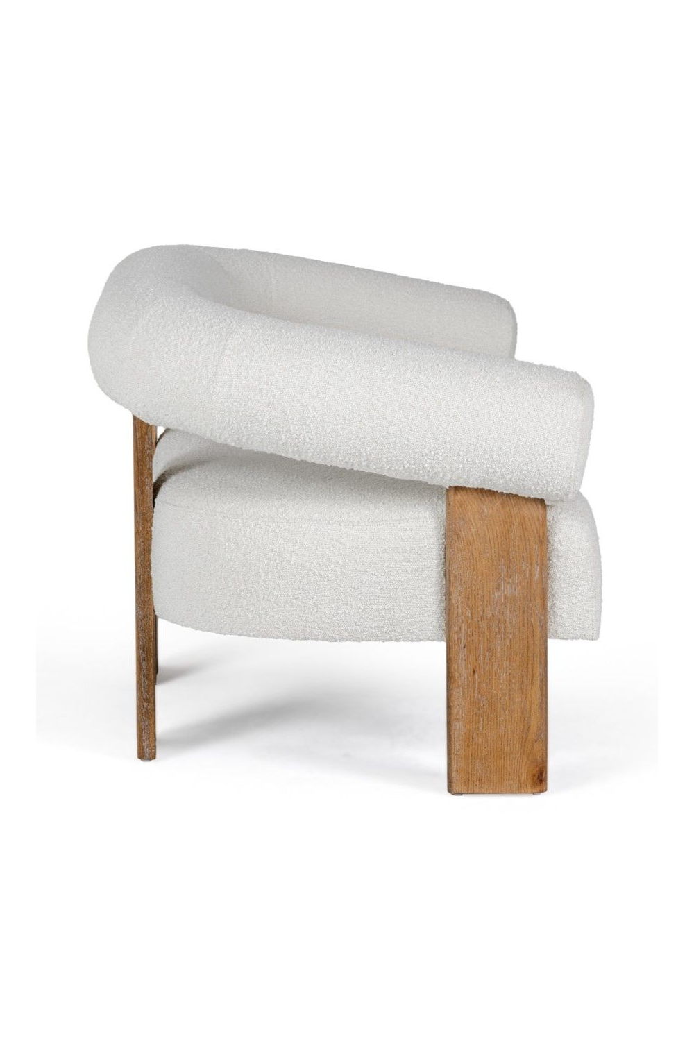 Oak-Framed White Loveseat | OROA Modern Aledo | Oroa.com