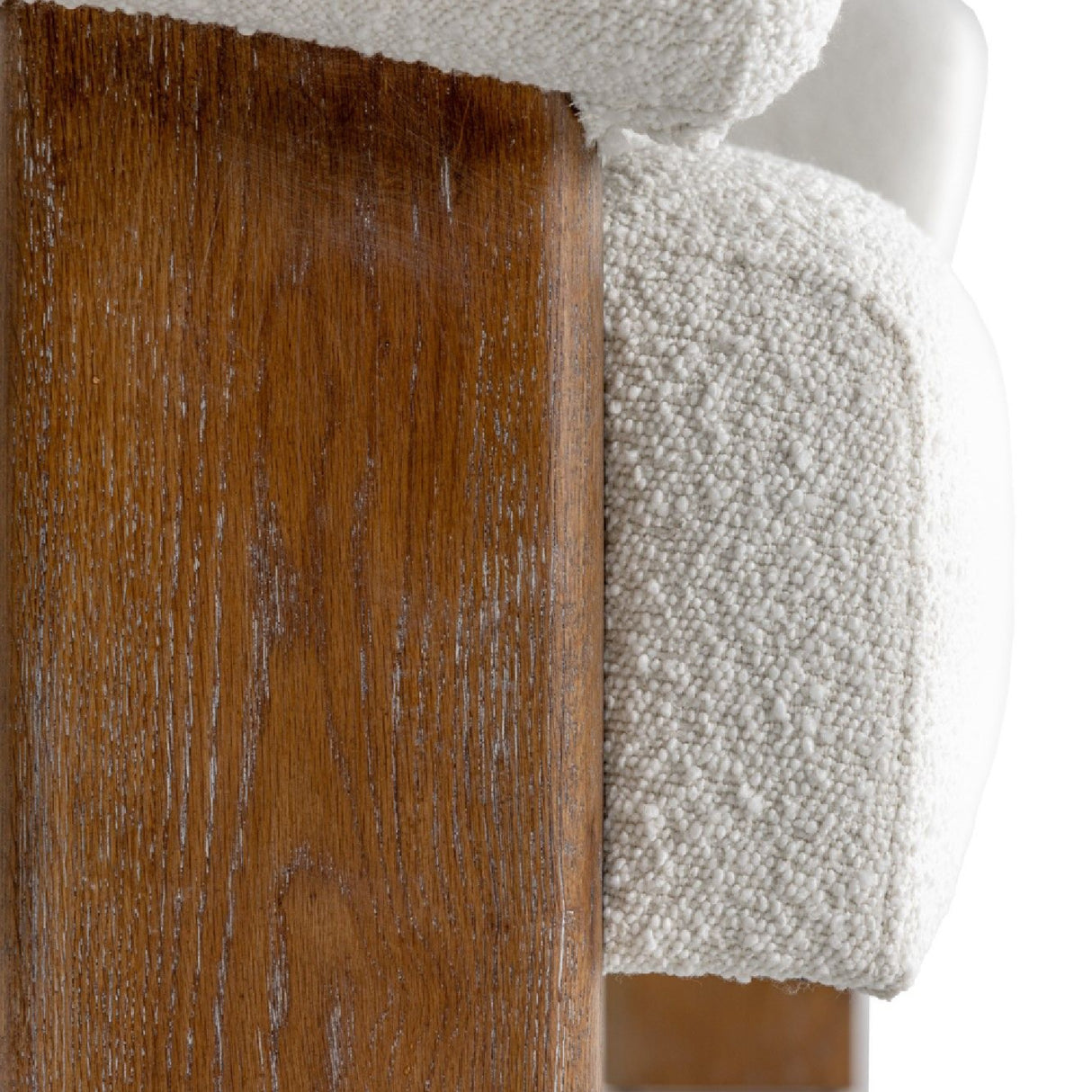 Oak-Framed White Loveseat | OROA Modern Aledo