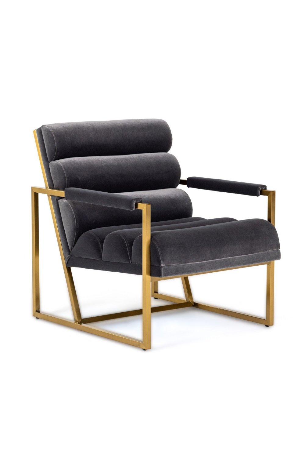 Gray Velvet Lounge Chair | OROA Modern Anton | Oroa.com
