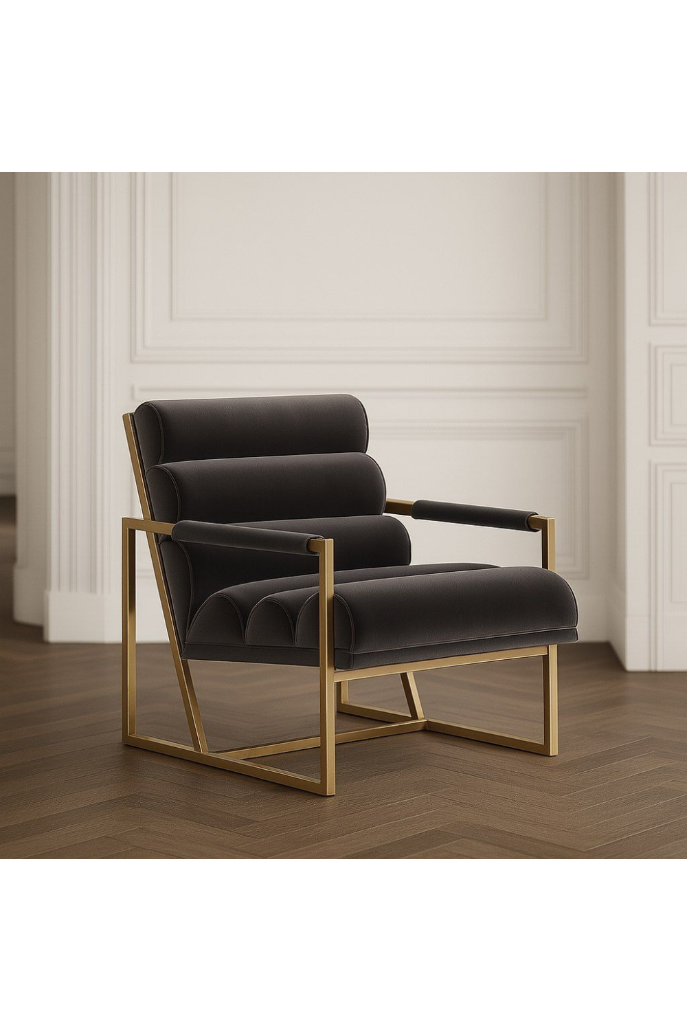 Gray Velvet Lounge Chair | OROA Modern Anton | Oroa.com