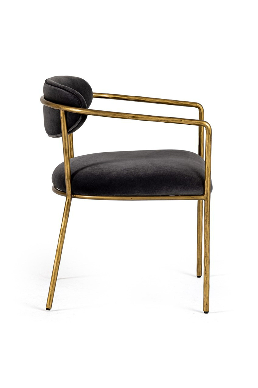 Brass-Framed Gray Velvet Dining Chair | OROA Modern Baird | Oroa.com