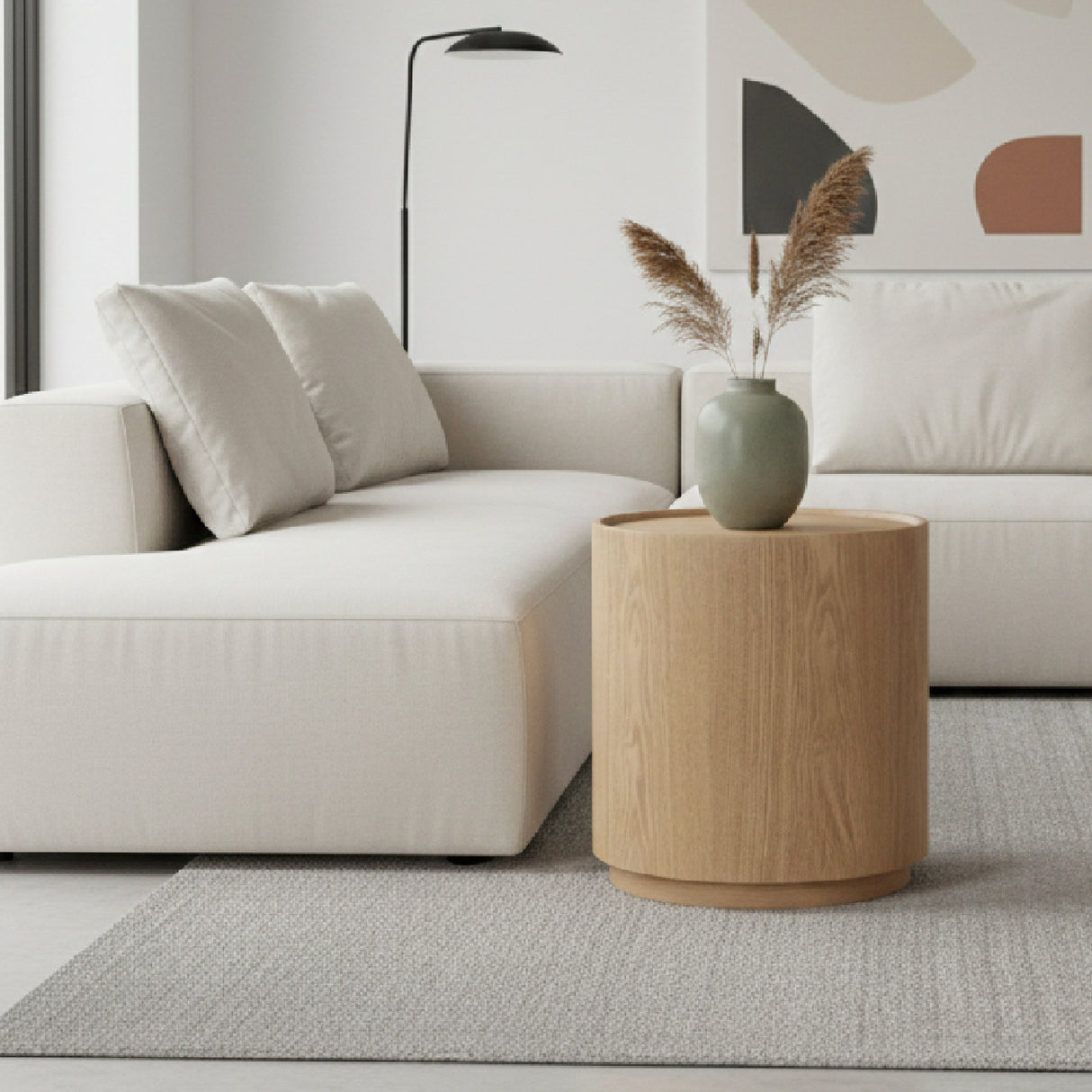 Natural Ash Round End Table | Oroa.com