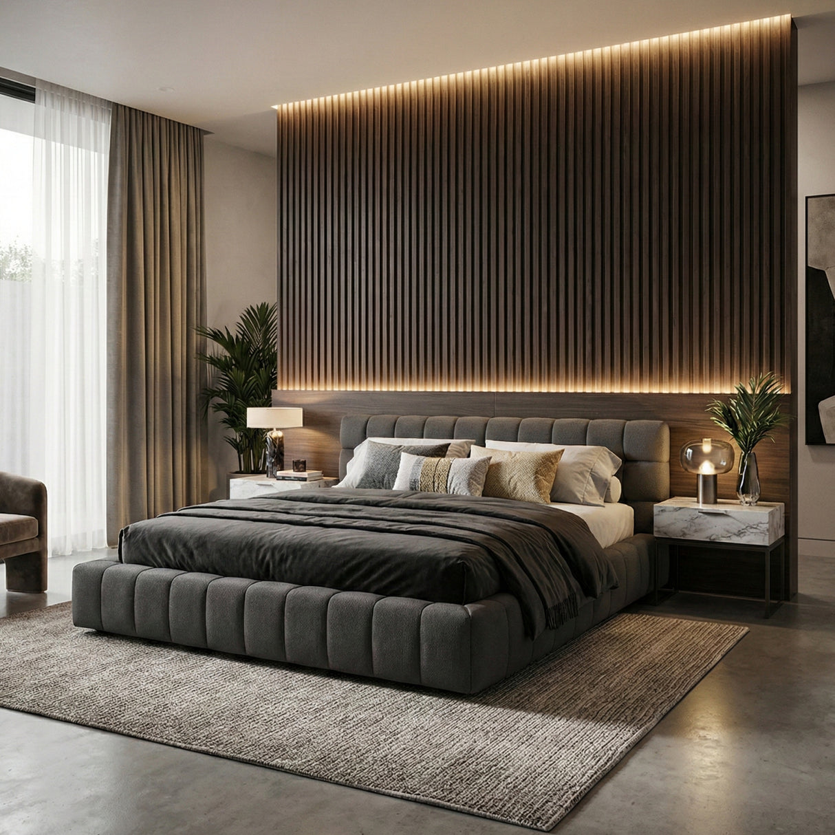 Tufted Queen Bed | OROA Modern Tyree