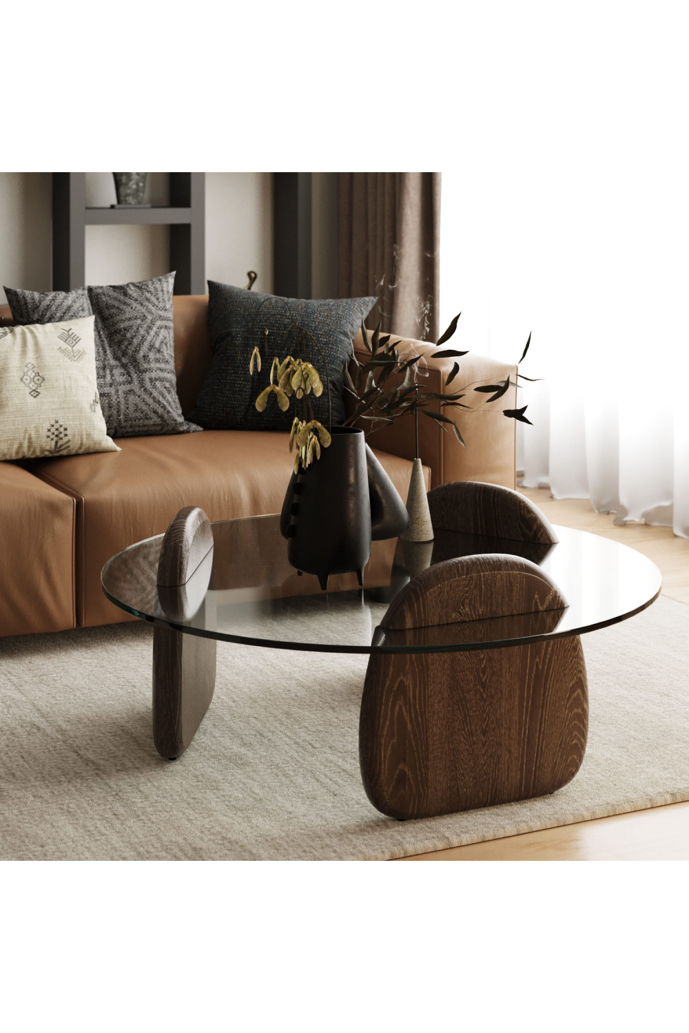 Solid ASh Glass Coffee Table | OROA Modern Buxton | Oroa.com