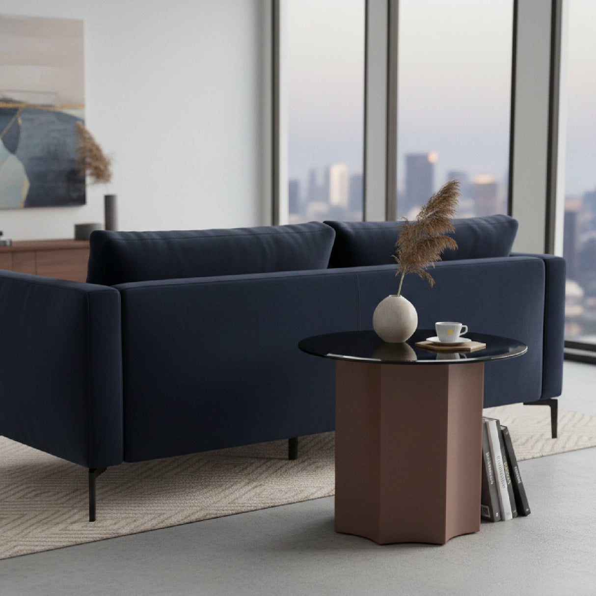 Black Mirror Round End Table | Oroa.com