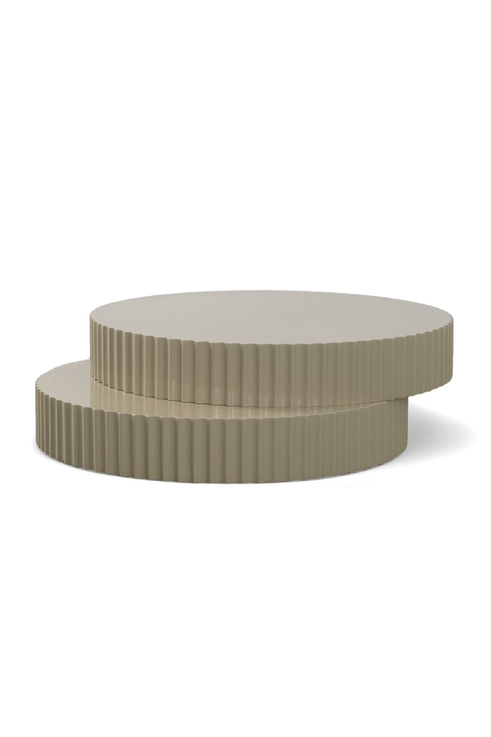 Glossy Taupe Fluted Coffee Table | OROA Modern Jacinto | Oroa.com
