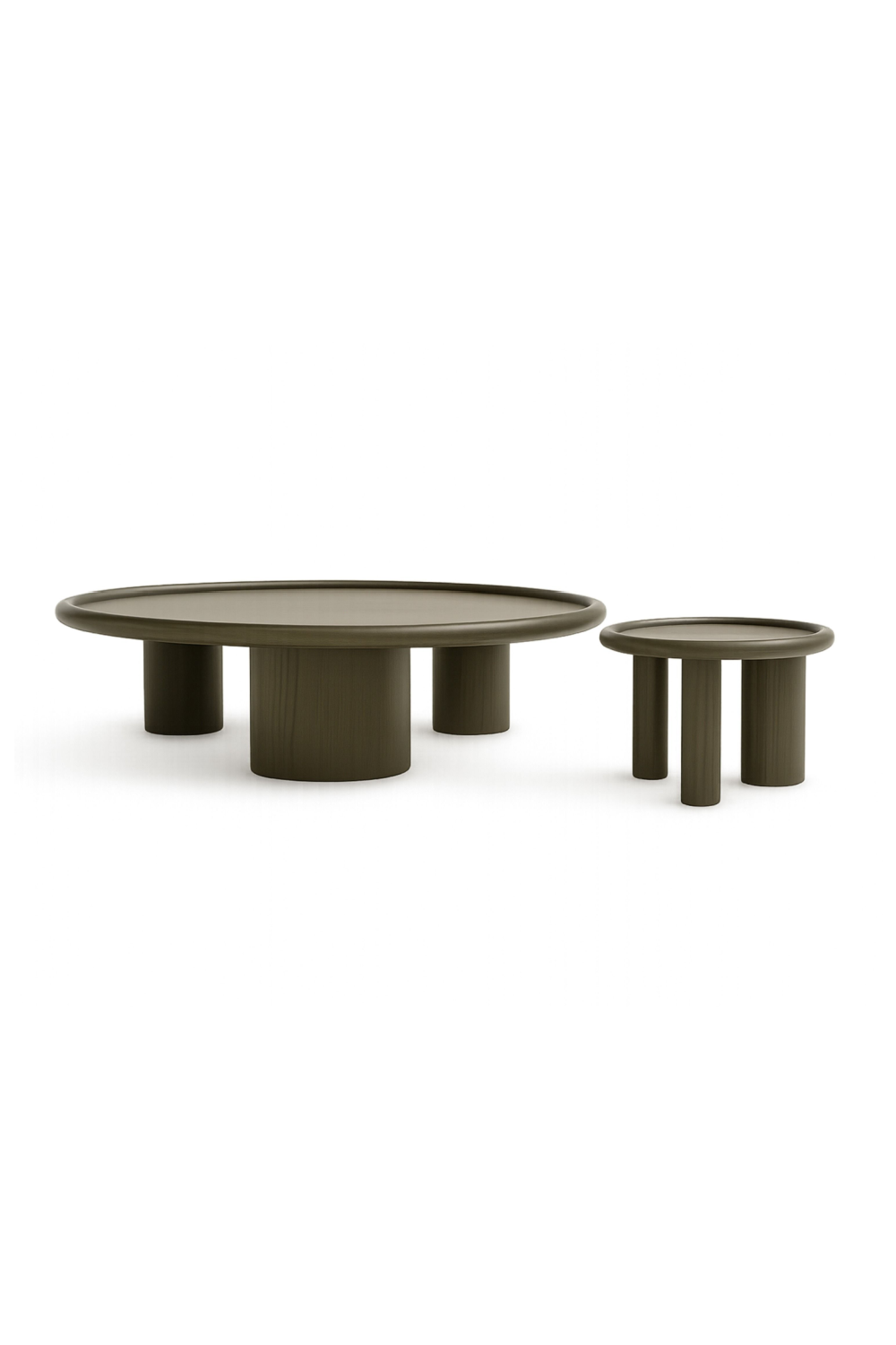 Brown Ash Round Nesting Tables (2) | OROA Modern Strauss | Oroa.com