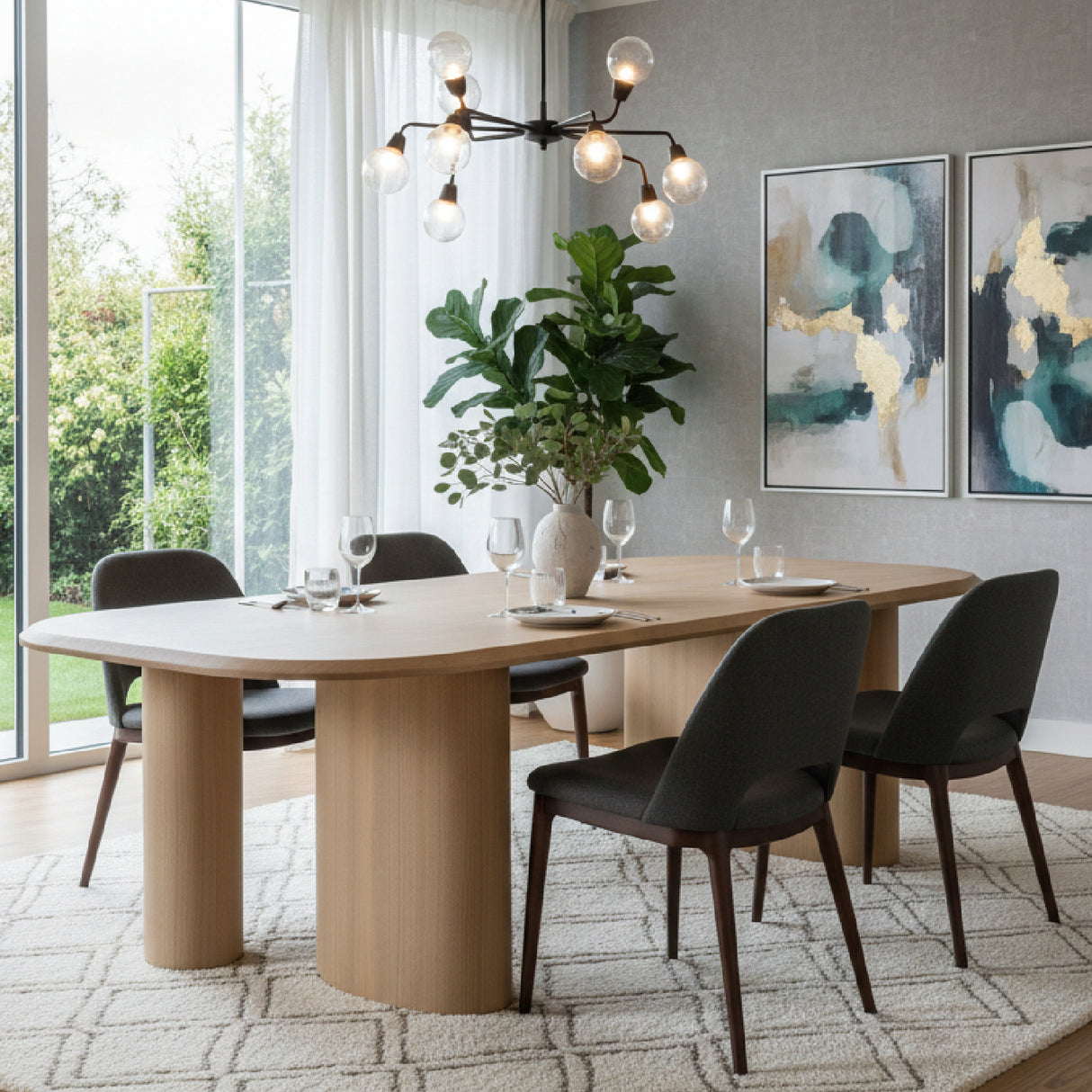 Ash Veneer Oval Dining Table | Oroa.com