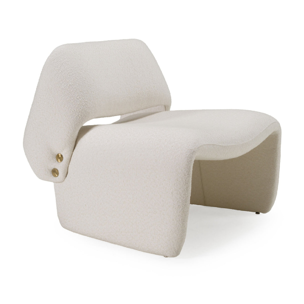 Gold Buttoned White Accent Chair | Oroa.com