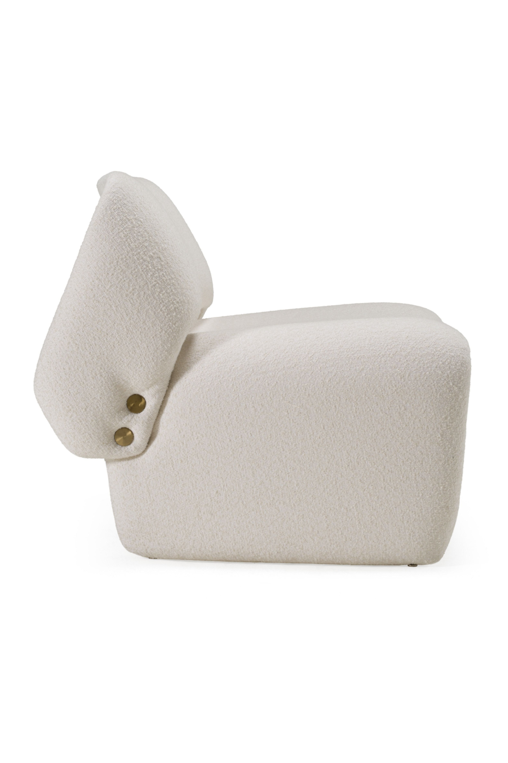 Gold Buttoned White Accent Chair | Oroa.com