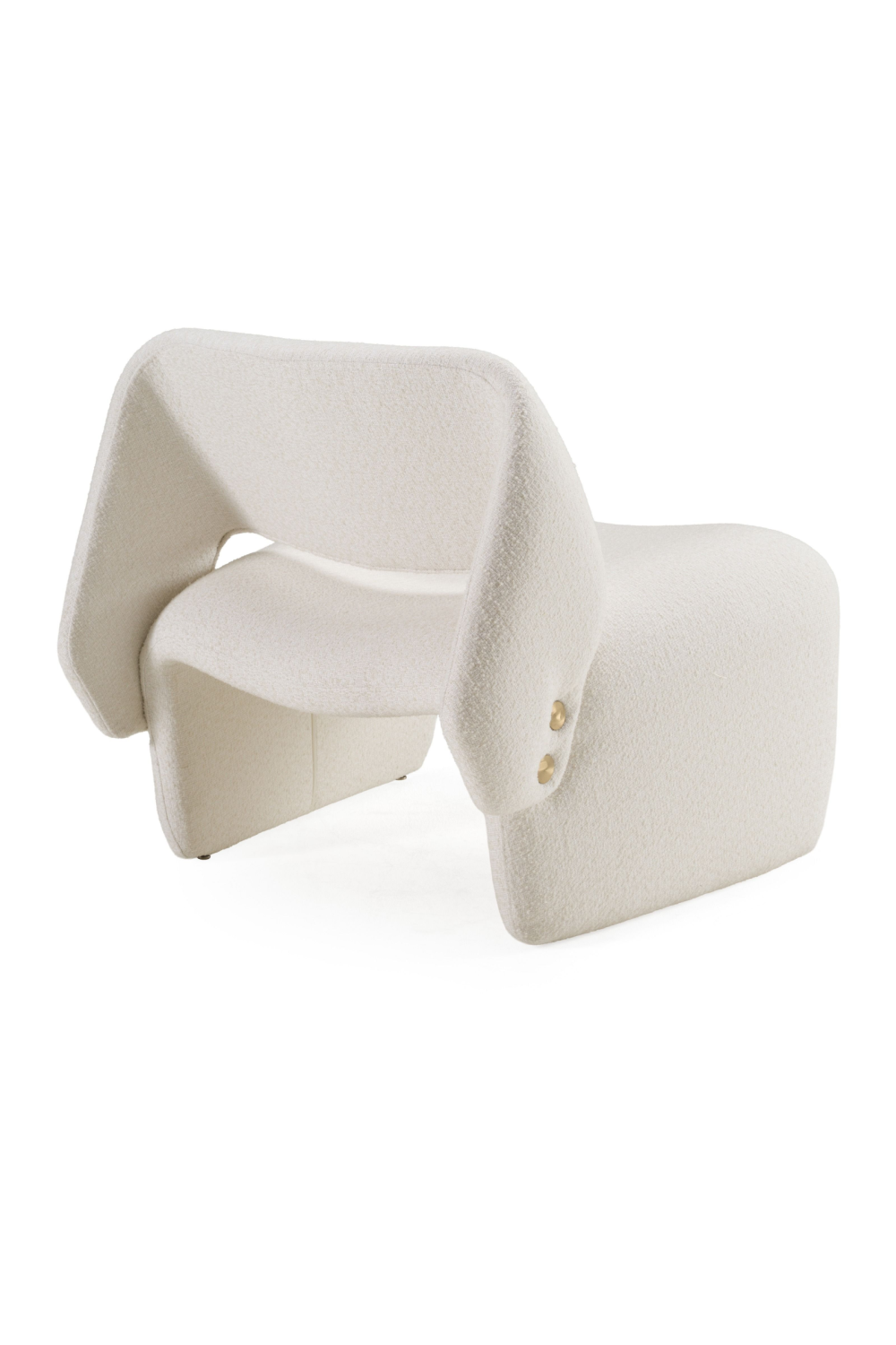 Gold Buttoned White Accent Chair | Oroa.com