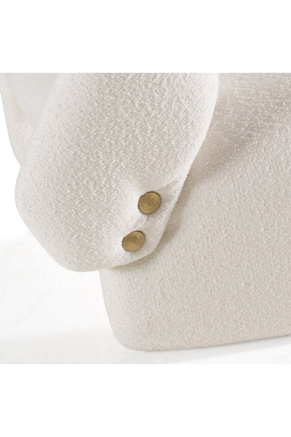 Gold Buttoned White Accent Chair | Oroa.com