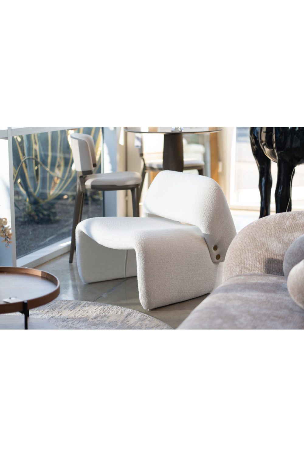 Gold Buttoned White Accent Chair | Oroa.com