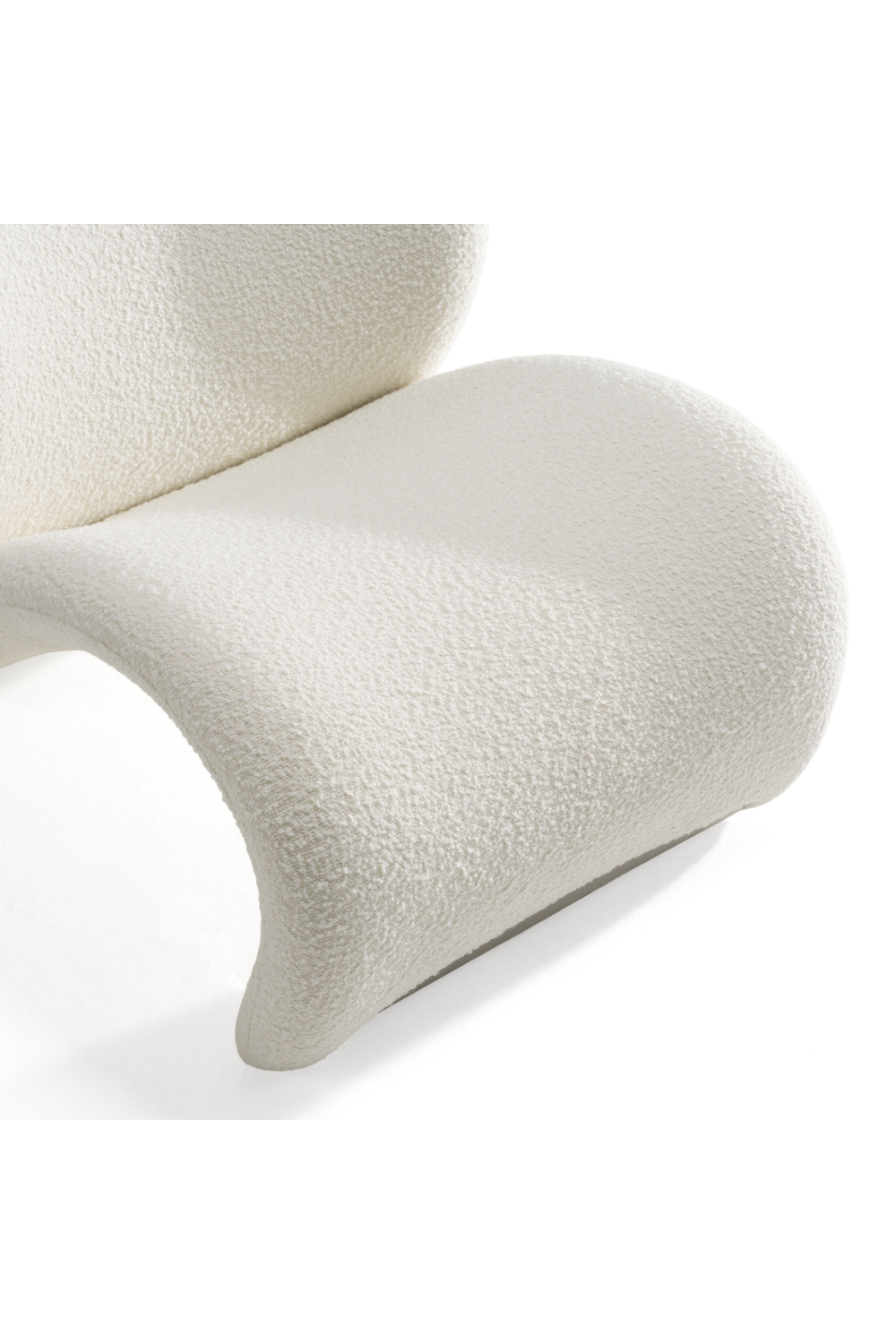 White Vegan Leather Curved Accent Chair | OROA Modern Donovan | Oroa.com