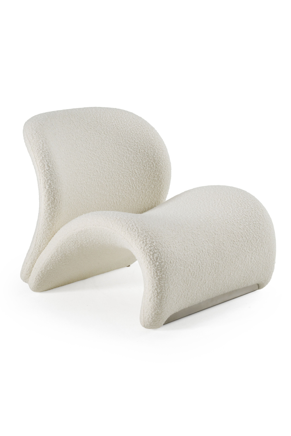 White Leatherette Curved Accent Chair | OROA Modern Donovan | Oroa.com
