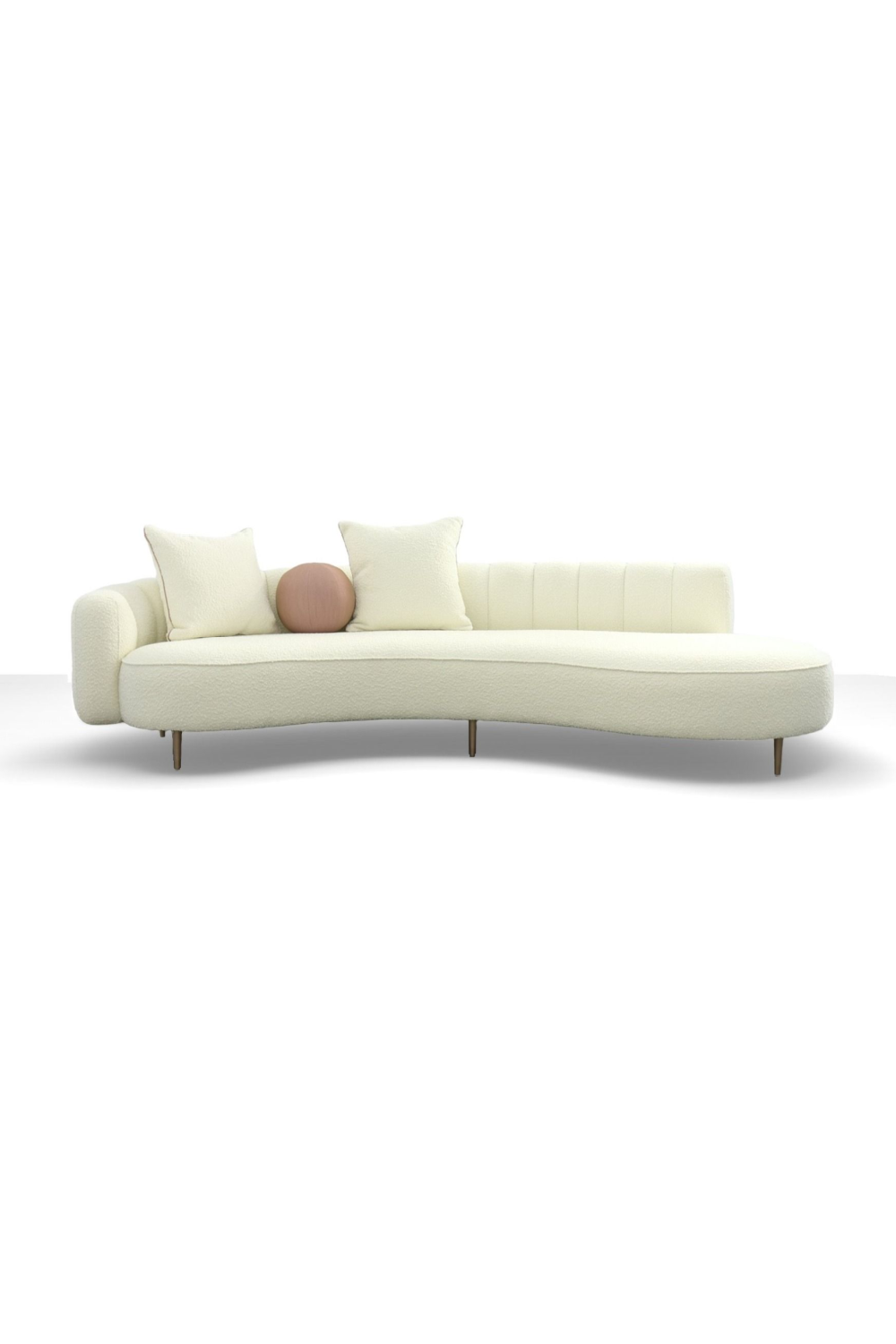 Cream Curved Chaise Lounge | OROA Modern Maverick | Oroa.com