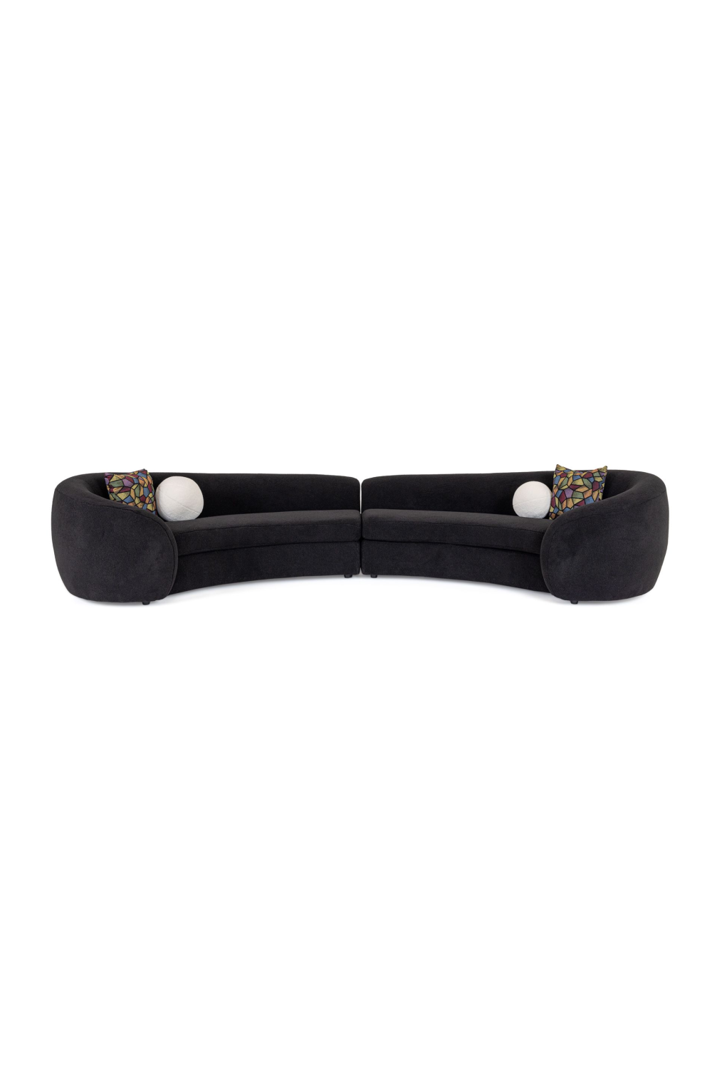 Black Curved Sectional Sofa | OROA Modern Kilmer | Oroa.com
