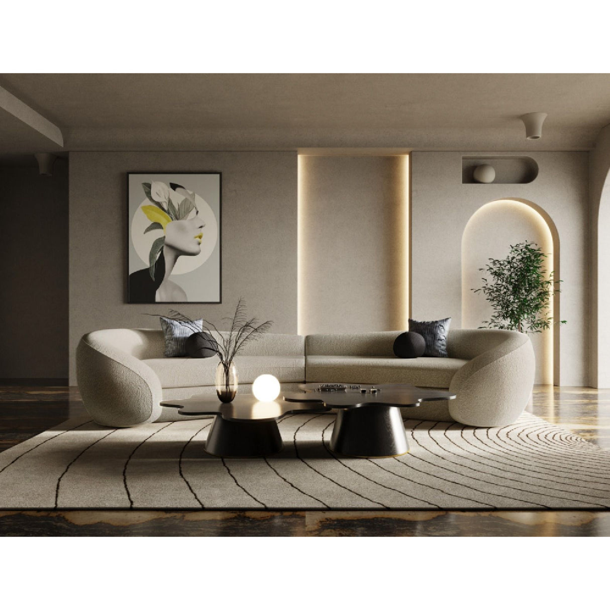Gray Curved Sectional Sofa | Oroa.com