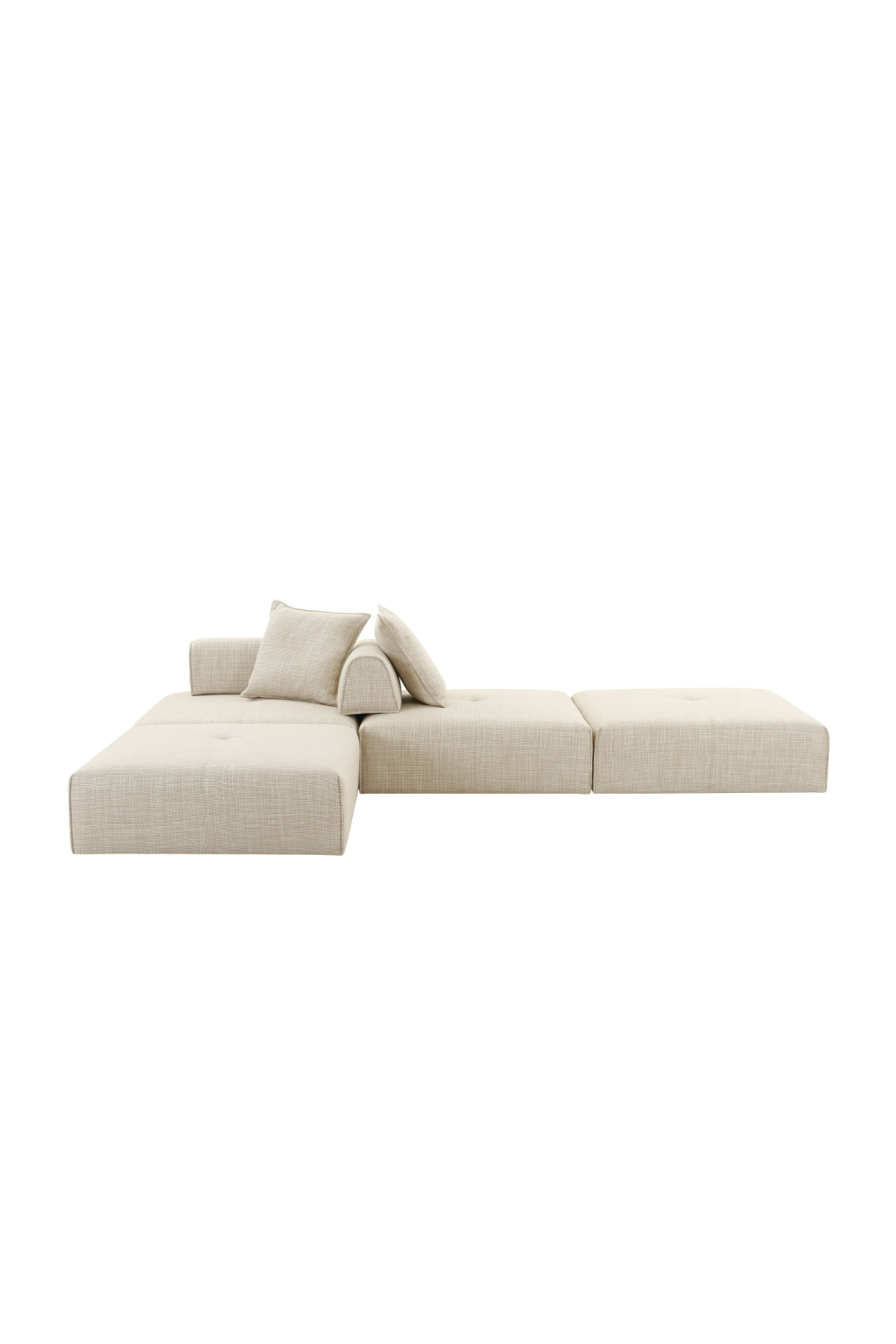 Beige Square Modular Accent Chair | OROA Modern Mondo | Oroa.com