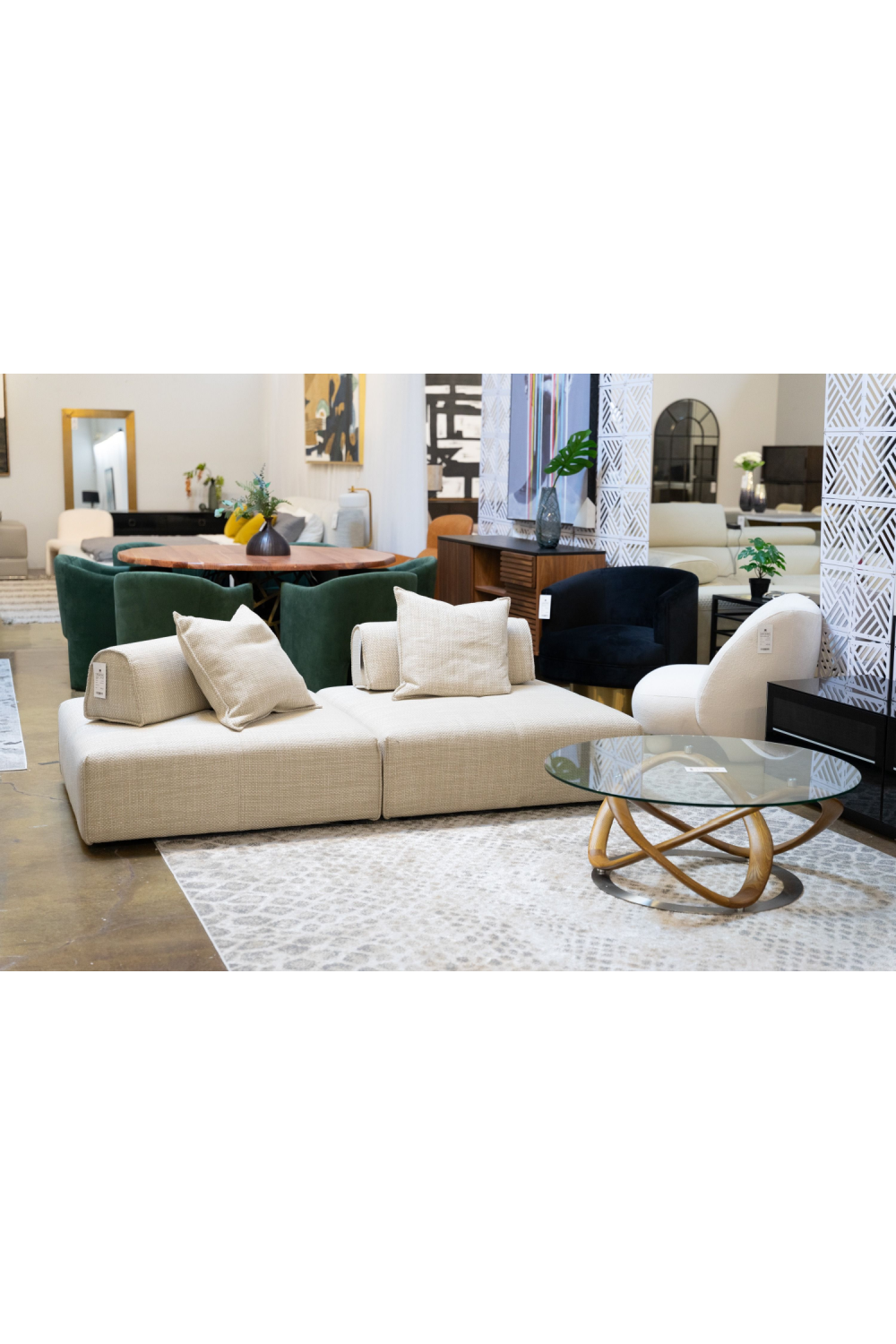 Beige Square Modular Accent Chair | OROA Modern Mondo | Oroa.com