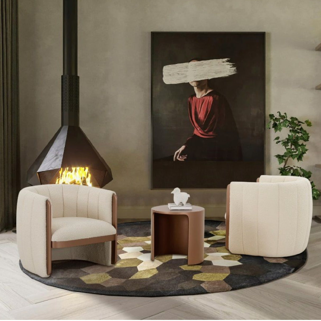 Cream Boucle Accent Chair | Oroa.com