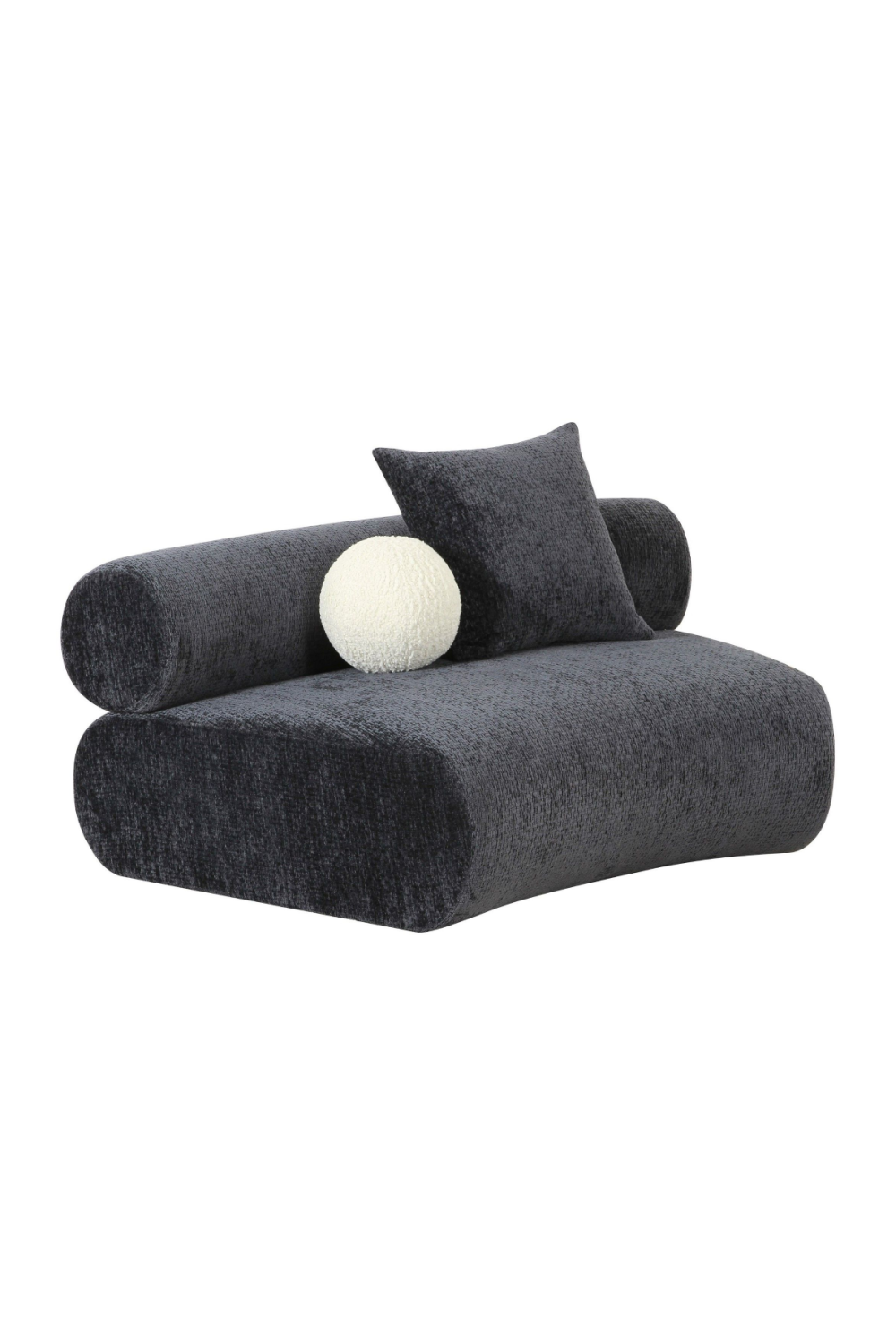 Gray Curved Armless Sofa | Oroa.com