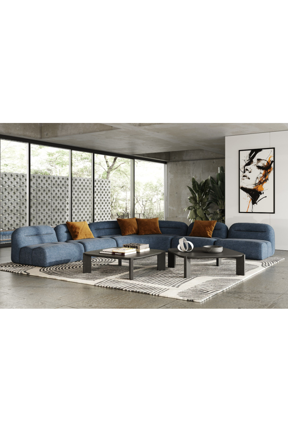Blue Fabric Modular Sofa | OROA Modern Forman | Oroa.com