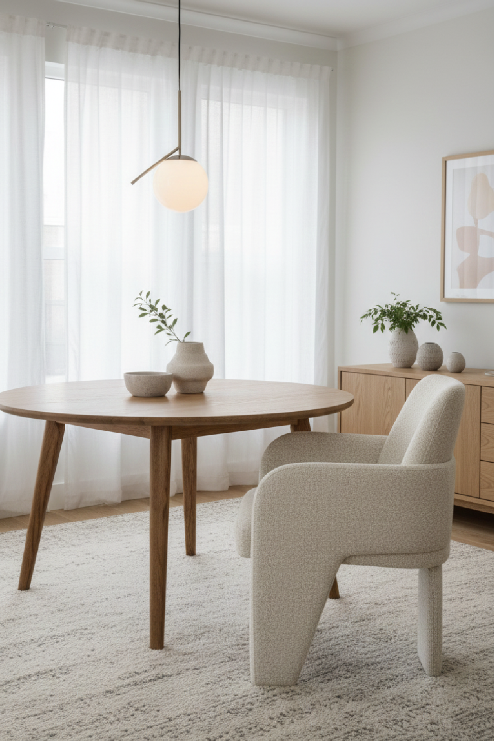Beige Linen Dining Chair | Oroa.com